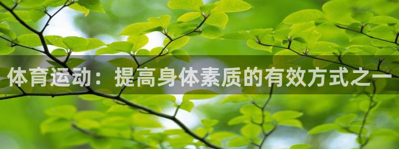 678体育官网下载：体育运动：提高身体素质的有效方式之一